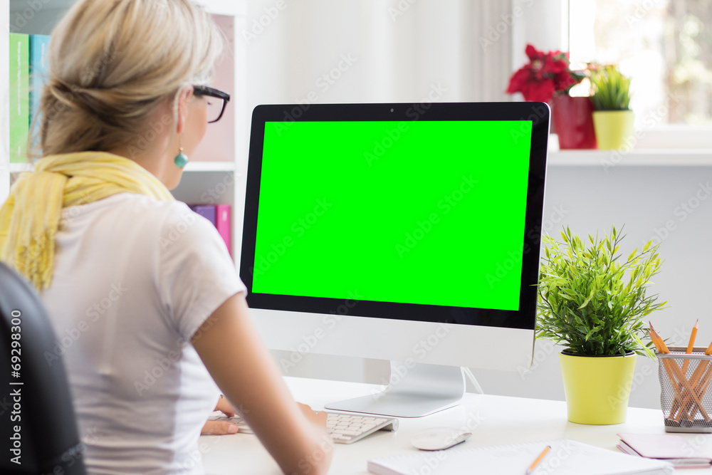 Obraz na płótnie Blank computer display for your own presentation or image w salonie
