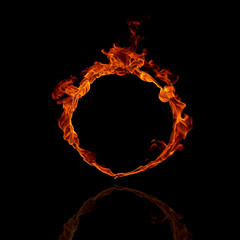 Ring of fire in black background