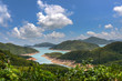 Reservoir with blue sky background in Sai Kung
