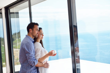 relaxed young couple at home