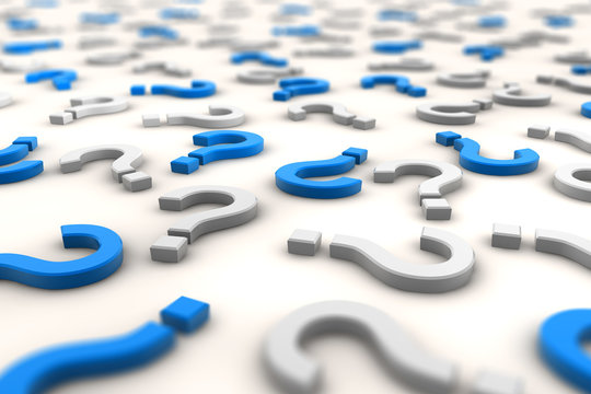 3D question marks over white background - shot 2