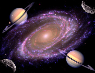 Wall Mural - spiral galaxy space stars