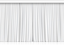 Vector White Curtains Isolated On White Background