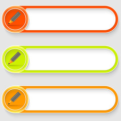 Poster - set of three vector abstract buttons with pencil