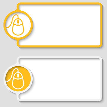 set of two abstract text frame with mouse icon
