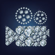 © Millisenta - movie camera icon  made up a lot of diamonds
