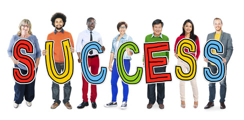 Poster - Group of People Holding Letter Success