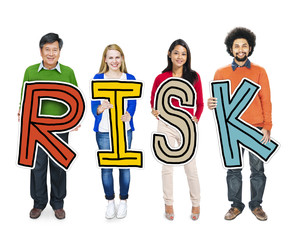 Poster - Group of People Standing Holding Risk Letter