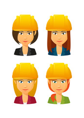 Sticker - People wearing a work hat avatar set