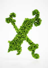 Wall Mural - ecology letter x symbol with white background