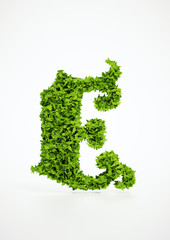 Wall Mural - ecology letter e symbol with white background