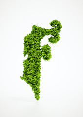 Wall Mural - ecology letter f symbol with white background