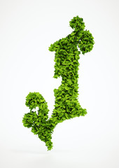 Wall Mural - ecology letter j symbol with white background