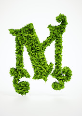 Wall Mural - ecology letter m symbol with white background