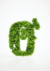Wall Mural - ecology letter o symbol with white background