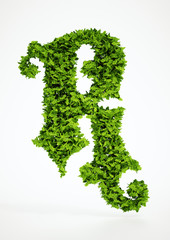 Wall Mural - ecology letter r symbol with white background