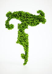 Wall Mural - ecology letter t symbol with white background