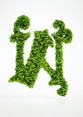 Wall Mural - ecology letter w symbol with white background