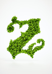 Wall Mural - ecology letter z symbol with white background