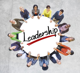 Wall Mural - Aerial View of People and Leadership Concepts