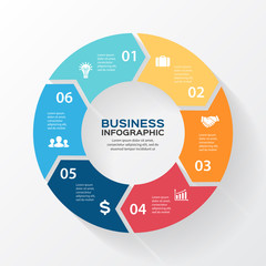 Wall Mural - Vector circle arrows for infographic.