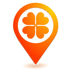 Fototapete - chance sur symbole localisation orange