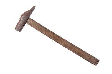 Poster - old rusty hammer isolated on the white