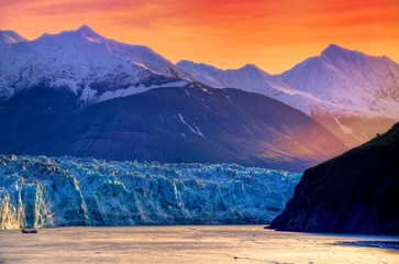 sunrise at hubbard glacier alaska