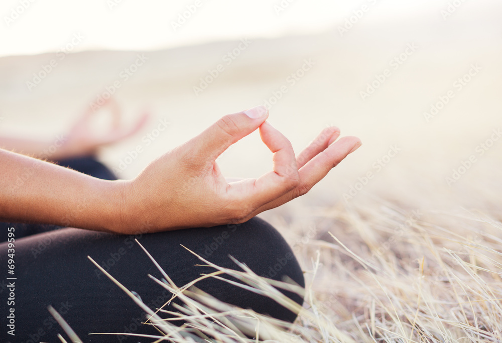 Yoga Woman Meditation - obrazy, fototapety, plakaty 