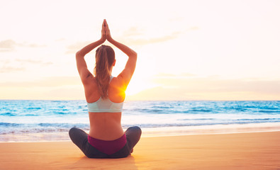 Yoga Woman at Sunset