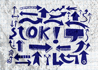  Arrow  and Hand drawn sketch arrows collection on wall texture b