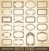 24 Hand-drawn Vintage Frames And Panels (vector)
