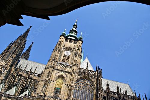 Fotografie, Obraz Exterior facade view of St. Vitus cathedral in Prague Castle