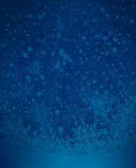 Wall Mural - winter blue snowflakes background.