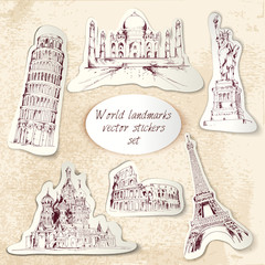 Poster - World landmark stickers