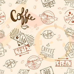 Wall Mural - Vintage retro coffee seamless