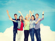 © Syda Productions - group of smiling students waving hands