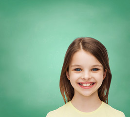 Sticker - smiling little girl over white background