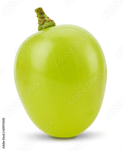 One Green Grape Isolated On The White Background This Stock One Green Grape Isolated On The White Background