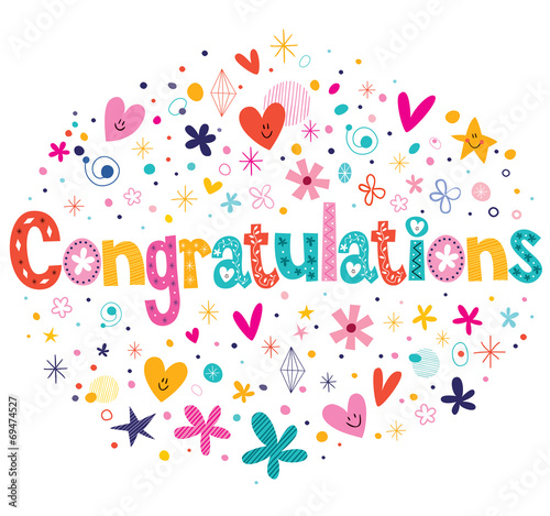 Fotografía Congratulations typography lettering decorative text card design