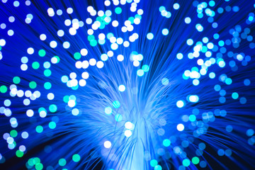 bunch of optical fibres dinamic flying from deep on technology b