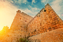 Ancient Wall In Old City Jerusalem