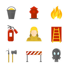 Poster - Firefighting icons flat