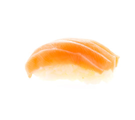 Wall Mural - Salmon sushi isolated on white