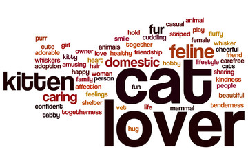 Sticker - Cat lover word cloud