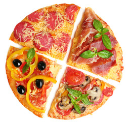 Wall Mural - Delicious pizza isolated on white