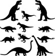 dinosaur vectorized silhouettes collection
