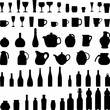 Bottles and glass collection-vector silhouette