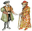 Kings of Russia and France in16th century costumes