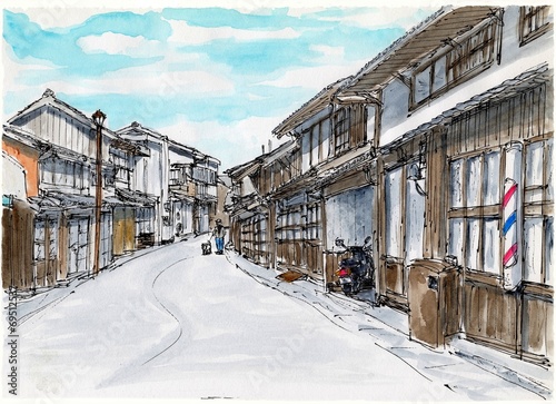 レトロな街並み Stock イラスト Adobe Stock